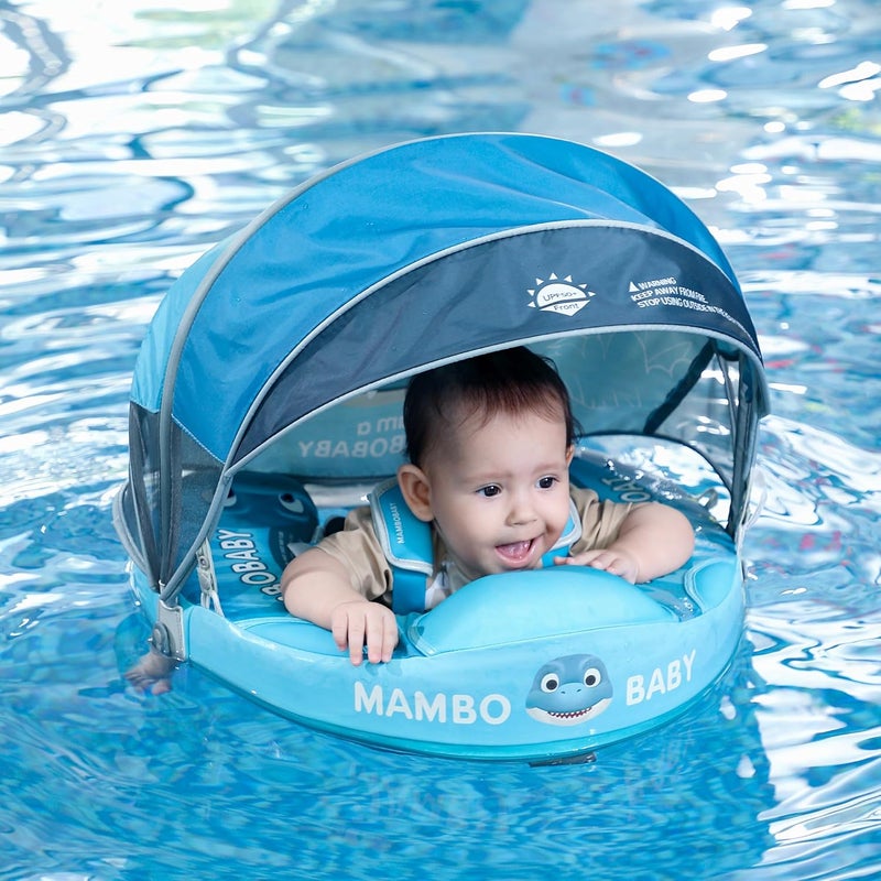 AnjeeIOT Mambobaby Float with Canopy Baby Float Non-Inflatable Baby Pool Float with Tail Never Flip Over Smart Swim Float for Infant 3-24 Months, Dinosaurs - Image 5